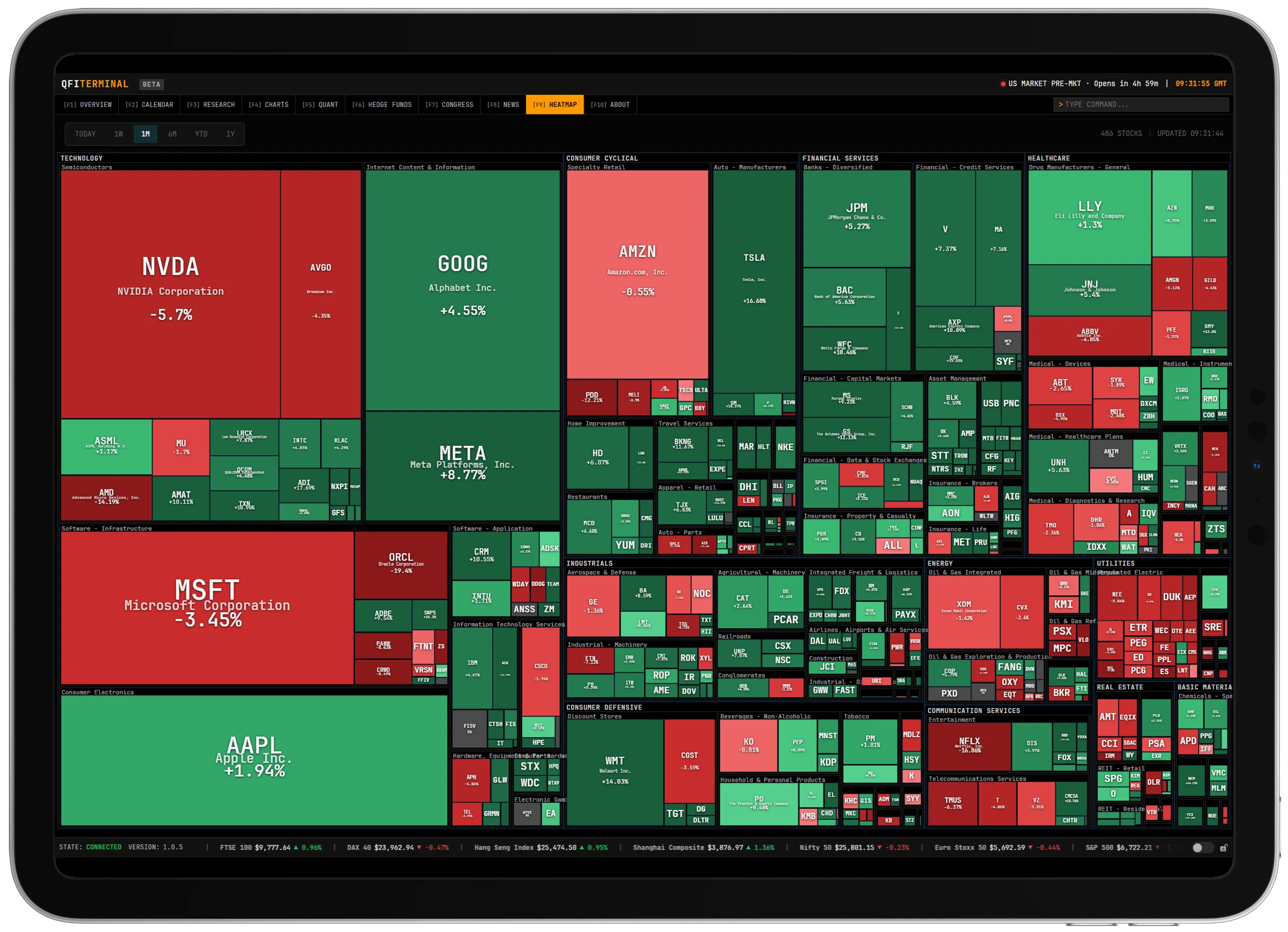 QFI Terminal on Tablet